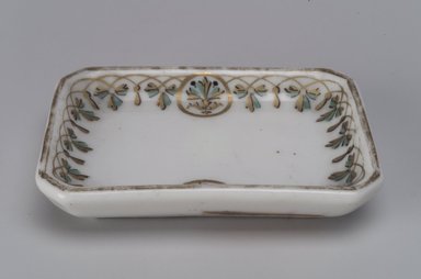 Union Porcelain Works (1863–ca. 1922). <em>Butter Dish</em>, ca. 1880. Porcelain, 5/8 x 3 1/8 x 2 1/4 in. (1.6 x 7.9 x 5.7 cm). Brooklyn Museum, Gift of Franklin Chace, 68.87.12. Creative Commons-BY (Photo: Brooklyn Museum, 68.87.12.jpg)