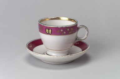 Union Porcelain Works (1863–ca. 1922). <em>Coffee Cup and Saucer</em>, ca. 1879. Porcelain, Cup (a): 2 5/8 x 3 7/8 x 2 15/16 in. (6.7 x 9.8 x 7.5 cm). Brooklyn Museum, Gift of Franklin Chace, 68.87.14a-b. Creative Commons-BY (Photo: Brooklyn Museum, 68.87.14a-b.jpg)