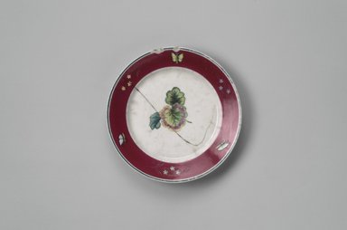 Union Porcelain Works (1863–ca. 1922). <em>Fruit Plate</em>, ca. 1880. Porcelain, 1 x 7 3/8 x 7 3/8 in. (2.5 x 18.7 x 18.7 cm). Brooklyn Museum, Gift of Franklin Chace, 68.87.17. Creative Commons-BY (Photo: Brooklyn Museum, 68.87.17.jpg)