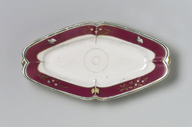 Union Porcelain Works (1863–ca. 1922). <em>Celery Dish</em>, ca. 1879. Porcelain, 1 x 9 x 4 7/8 in. (2.5 x 22.9 x 12.4 cm). Brooklyn Museum, Gift of Franklin Chace, 68.87.23. Creative Commons-BY (Photo: Brooklyn Museum, 68.87.23.jpg)