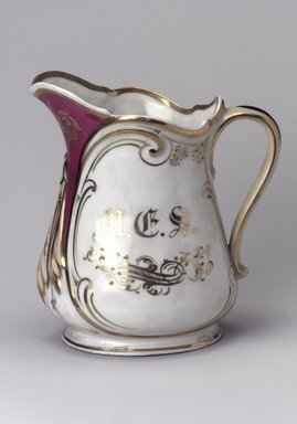 Union Porcelain Works (1863–ca. 1922). <em>Pitcher</em>, ca. 1879. Porcelain, 8 1/4 x 7 1/2 x 5 1/8 in. (21 x 19.1 x 13 cm). Brooklyn Museum, Gift of Franklin Chace, 68.87.27. Creative Commons-BY (Photo: Brooklyn Museum, 68.87.27.jpg)