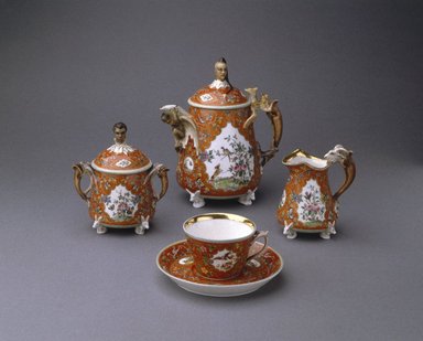 Union Porcelain Works (1863-ca. 1922). <em>Sugar Bowl and Cover</em>, ca. 1876. Porcelain, Height: 4 1/2 in. (11.4 cm). Brooklyn Museum, Gift of Franklin Chace, 68.87.30a-b. Creative Commons-BY (Photo: , 68.87.29a-b_68.87.30a-b_68.87.31_68.87.32a-b_SL1.jpg)