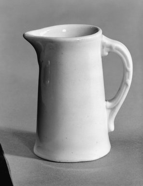 Union Porcelain Works (1863–ca. 1922). <em>Cream Pitcher</em>, ca. 1876. Porcelain, 3 1/2 x 3 1/16 x 1 1/4 in. (8.9 x 7.8 x 3.2 cm). Brooklyn Museum, Gift of Franklin Chace, 68.87.34. Creative Commons-BY (Photo: Brooklyn Museum, 68.87.34_bw.jpg)