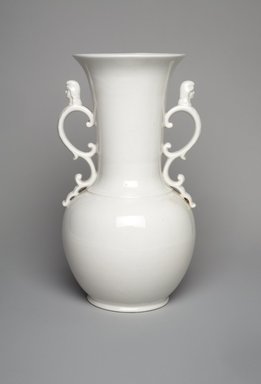 Union Porcelain Works (1863–ca. 1922). <em>Vase</em>, ca. 1884. Porcelain, 7 3/4 x 4 1/2 x 4 5/16 in. (19.7 x 11.4 x 11 cm). Brooklyn Museum, Gift of Franklin Chace, 68.87.39. Creative Commons-BY (Photo: Brooklyn Museum, 68.87.39.jpg)