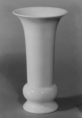 Union Porcelain Works (1863-ca. 1922). <em>Vase</em>, ca. 1884. Porcelain, 8 1/8 x 4 3/8 x 4 3/8 in. (20.6 x 11.1 x 11.1 cm). Brooklyn Museum, Gift of Franklin Chace, 68.87.41. Creative Commons-BY (Photo: Brooklyn Museum, 68.87.41_bw.jpg)