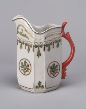 Union Porcelain Works (1863-ca. 1922). <em>Cream Pitcher</em>, ca. 1880. Porcelain, 5 5/8 x 4 3/4 x 2 7/8 in. (14.3 x 12.1 x 7.3 cm). Brooklyn Museum, Gift of Franklin Chace, 68.87.6. Creative Commons-BY (Photo: Brooklyn Museum, 68.87.6.jpg)