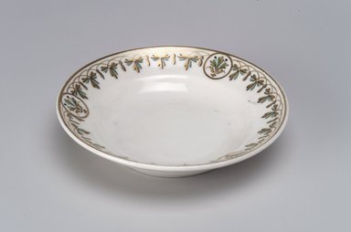 Union Porcelain Works (1863-ca. 1922). <em>Small Dessert Dish or Saucer</em>, ca. 1880. Porcelain, 1 1/8 x 5 x 5 in. (2.9 x 12.7 x 12.7 cm). Brooklyn Museum, Gift of Franklin Chace, 68.87.9. Creative Commons-BY (Photo: Brooklyn Museum, 68.87.9.jpg)