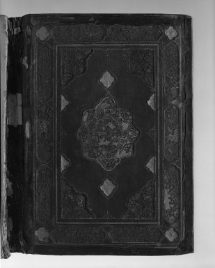  <em>Poetry Book, The Bustan of Saadi</em>, 1539-1540. Leather, paper, ink, and gold, 9 3/4 x 7 in. (24.8 x 17.8 cm). Brooklyn Museum, Gift of Mr. and Mrs. Charles K. Wilkinson, 69.121.4 (Photo: Brooklyn Museum, 69.121.4_interior_bw_IMLS.jpg)