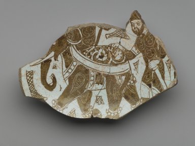  <em>Fragment of Bowl</em>, 12th century., 5 1/4 x 3 x 3 11/16 in. (13.3 x 7.6 x 9.3 cm). Brooklyn Museum, Henry L. Batterman Fund, A. Augustus Healy Fund, Frank Sherman Benson Fund and Ella C. Woodward Memorial Fund, 69.122.1. Creative Commons-BY (Photo: Brooklyn Museum, 69.122.1_PS6.jpg)