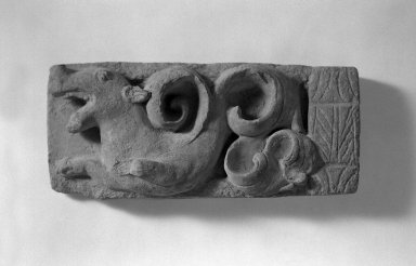  <em>Sea Monster Relief</em>, 5th century. Terracotta, 8 x 24 1/2 in. (20.3 x 62.2 cm). Brooklyn Museum, Gift of Dr. Bertram H. Schaffner, 69.127.1. Creative Commons-BY (Photo: Brooklyn Museum, 69.127.1_bw.jpg)