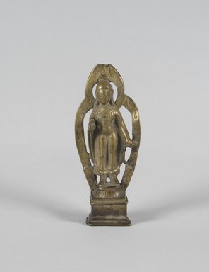  <em>Standing Buddha</em>, 8th-11th century. Brass, 4 3/4 x 2 in. (12.1 x 5.1 cm). Brooklyn Museum, Gift of Dr. Bertram H. Schaffner, 69.127.9. Creative Commons-BY (Photo: Brooklyn Museum, 69.127.9_PS5.jpg)