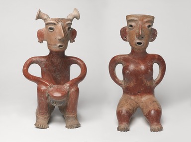 Jalisco. <em>Seated Female Figure</em>, ca. 200. Ceramic, slip, 15 1/2 x 9 x 6 3/4 in. (39.4 x 22.9 x 17.1 cm). Brooklyn Museum, Gift of Mr. and Mrs. Arnold Maremont, 69.132.1. Creative Commons-BY (Photo: Brooklyn Museum, 69.132.1-2_PS9.jpg)