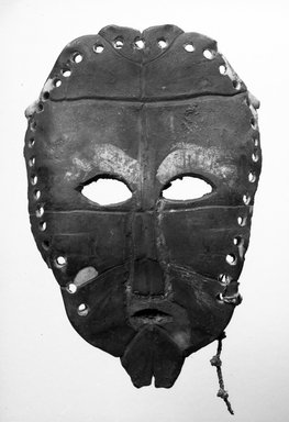 Lega. <em>Mask</em>, late 19th or early 20th century. Tortoise shell, fiber, 7 7/8 x 5 1/4 x 1 1/4 in. (20.0 x 13.3 x 3.2 cm). Brooklyn Museum, Gift of David R. Markin, 70.107.12. Creative Commons-BY (Photo: Brooklyn Museum, 70.107.12_bw.jpg)