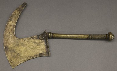  <em>Axe</em>, 20th centuiry. Copper alloy, 9 1/2 x 15 1/2 in. (24.1 x 39.4 cm). Brooklyn Museum, Gift of David R. Markin, 70.12.12. Creative Commons-BY (Photo: Brooklyn Museum, 70.12.12_PS10.jpg)