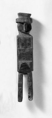 Kuna. <em>Carved Figure</em>, late 19th century-early 20th century. Wood, pigment, H: 17 1/8 × 3 1/4 × 3 in. (43.5 × 8.3 × 7.6 cm). Brooklyn Museum, Gift of Mr. and Mrs. Cedric H. Marks, 70.154.2. Creative Commons-BY (Photo: Brooklyn Museum, 70.154.2_bw.jpg)