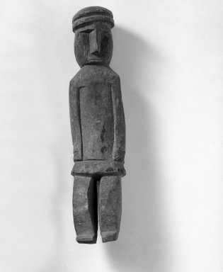 Kuna. <em>Figure</em>, 20th century. Wood, pigment, H: 12 3/8 × 3 × 2 7/16 in. (31.4 × 7.6 × 6.2 cm). Brooklyn Museum, Gift of Mr. and Mrs. Cedric H. Marks, 70.154.4. Creative Commons-BY (Photo: Brooklyn Museum, 70.154.4_bw.jpg)