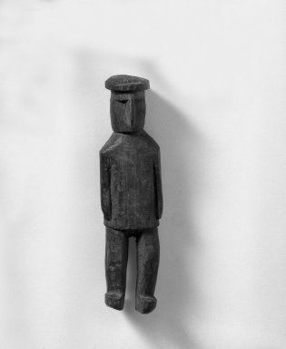 Kuna. <em>Figure of Man</em>, 20th century. Wood, pigment, H: 9 5/8 × 2 1/2 × 2 5/16 in. (24.4 × 6.4 × 5.9 cm). Brooklyn Museum, Gift of Mr. and Mrs. Cedric H. Marks, 70.154.6. Creative Commons-BY (Photo: Brooklyn Museum, 70.154.6_bw.jpg)