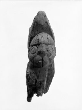  <em>Standing Human Figurine</em>. Wood, pigment, 4 5/16 x 1 3/8 x 1 13/16 in. (11 x 3.5 x 4.6 cm). Brooklyn Museum, Gift of Ernest Erickson, 70.177.58. Creative Commons-BY (Photo: Brooklyn Museum, 70.177.58_bw.jpg)