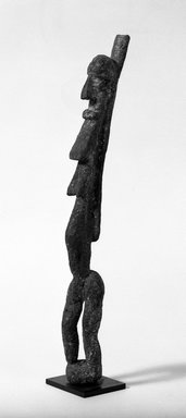 Dogon. <em>Standing Female Figure of a Nommo</em>, 15th-17th century. Wood, 17 x 2 x 3 1/4 in. (43.2 x 5.2 x 8.3 cm). Brooklyn Museum, Gift of Lester Wunderman, 70.178.4. Creative Commons-BY (Photo: Brooklyn Museum, 70.178.4_bw.jpg)