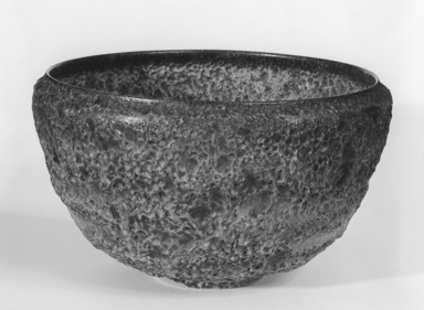 Otto Natzler (American, born Vienna, Austria, 1908-2007). <em>Bowl</em>, ca. 1955. Earthenware, 5 7/8 × 9 13/16 in. (14.9 × 25 cm). Brooklyn Museum, Gift of Raymond Worgelt, 70.24.3. Creative Commons-BY (Photo: Brooklyn Museum, 70.24.3_bw.jpg)