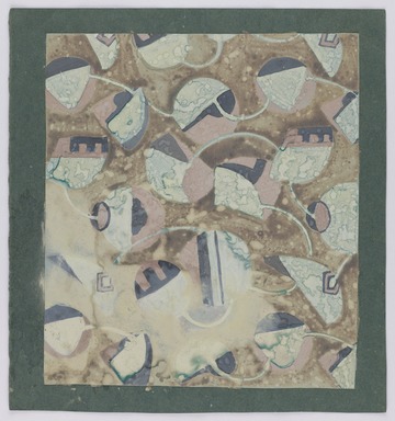 Marguerite Thompson Zorach (American, 1887–1968). <em>(Geometric forms) - many colored</em>, 20th century. Watercolor on paper mounted to blue paper backing, Sheet (watercolor): 8 3/16 x 7 1/4 in. (20.8 x 18.4 cm). Brooklyn Museum, Gift of Mr. and Mrs. Tessim Zorach, 70.35.3. © artist or artist's estate (Photo: Brooklyn Museum, 70.35.3_PS22.jpg)