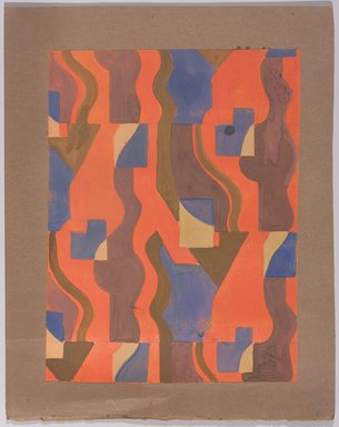 Marguerite Thompson Zorach (American, 1887-1968). <em>(Geometric Design)</em>, 20th century. Watercolor on paper mounted to brown backing paper, Sheet (watercolor): 11 3/8 x 8 13/16 in. (28.9 x 22.4 cm). Brooklyn Museum, Gift of Mr. and Mrs. Tessim Zorach, 70.35.5. © artist or artist's estate (Photo: Brooklyn Museum, 70.35.5_PS9.jpg)