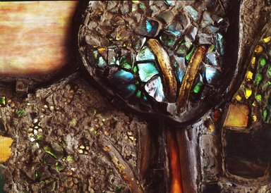 W. Cole Brigham (American, 1870–1941). <em>Charles Merrill Memorial Window</em>, ca. 1910. Glass, shells, pebbles, 74 3/8 x 78 1/8in. (188.9 x 198.4cm). Brooklyn Museum, Gift of The Roebling Society, Mrs. Frank K. Sanders, Mrs. Hollis K. Thayer and H. Randolph Lever Fund and the Frank L. Babbott Fund, 70.3. Creative Commons-BY (Photo: Brooklyn Museum, 70.3_view3_SL4.jpg)