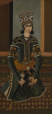  <em>Seated Prince</em>, ca. 1825. Oil on cotton (framed, conserved), 62 x 29 in. (157.5 x 73.7 cm). Brooklyn Museum, Gift of Mr. and Mrs. Charles K. Wilkinson, 70.62.2 (Photo: Brooklyn Museum, 70.62.2_cropped_PS22.jpg)