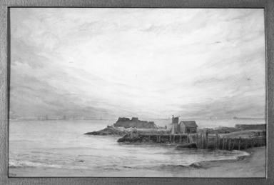 Ogden Nicholas Rood (American, 1811-1902). <em>Beach Scene</em>. Watercolor Brooklyn Museum, Gift of Helen Rice, 70.67.2 (Photo: Brooklyn Museum, 70.67.2_framed_bw.jpg)