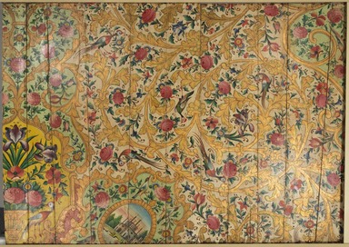  <em>Section of a Ceiling from the Narinjistan Mansion</em>, ca. 1870. Polychrome and metallic pigments on wood, 49 × 4 × 69 in. (124.5 × 10.2 × 175.3 cm). Brooklyn Museum, Carll H. de Silver Fund, 70.97.1. Creative Commons-BY (Photo: , 70.97.1_2017_bt_view01_cropped.jpg)