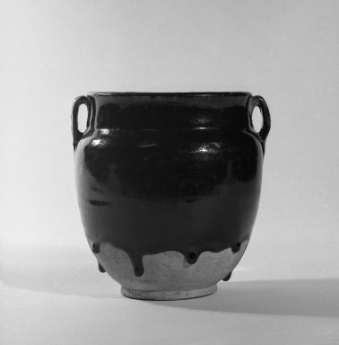  <em>Jar with Double Handles</em>, 1115-1234. Porcelain, glaze, 6 5/8 x 6 1/8 in. (16.8 x 15.5 cm). Brooklyn Museum, Gift of Elizabeth F. Babbott in memory of Dr. Frank L. Babbott, 71.116.4. Creative Commons-BY (Photo: Brooklyn Museum, 71.116.4_bw.jpg)
