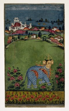 Indian. <em>Page from an Astrological Treatise</em>, ca. 1750. Opaque watercolor on paper, sheet: 7 3/4 x 4 1/2 in.  (19.7 x 11.4 cm). Brooklyn Museum, Designated Purchase Fund, 71.120 (Photo: Brooklyn Museum, 71.120_IMLS_SL2.jpg)