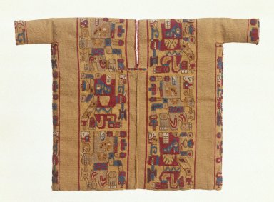 Wari. <em>Miniature Tunic</em>, 500–800. Cotton, camelid fiber, 8 11/16 x 12 1/2 in. (22.1 x 31.8 cm). Brooklyn Museum, Gift of Mr. and Mrs. Alastair B. Martin, the Guennol Collection, 71.180. Creative Commons-BY (Photo: Brooklyn Museum, 71.180_SL1.jpg)