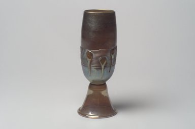 Tiffany Studios (1902–1932). <em>Footed Cup</em>, ca. 1896–1900. Opalescent glass, 6 x 2 3/8 x 2 3/8 in. (15.2 x 6 x 6 cm). Brooklyn Museum, Bequest of Julian Clarence Levi, 71.183.2. Creative Commons-BY (Photo: Brooklyn Museum, 71.183.2.jpg)