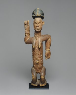 Lumbo. <em>Standing Female Figure</em>, 19th century. Wood, pigment, 34 x 12 x 6 1/2 in. (86.4 x 30.5 x 16.5 cm). Brooklyn Museum, Gift of Marcia and John Friede, 71.202. Creative Commons-BY (Photo: Brooklyn Museum, 71.202_SL1.jpg)