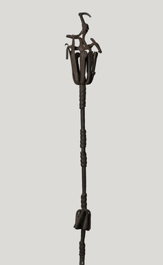 Edo. <em>Staff (Osun Nigiogio)</em>, late 18th–early 19th century. Iron Brooklyn Museum, Gift of Elliot Picket, 71.22.7. Creative Commons-BY (Photo: Brooklyn Museum, 71.22.7_overall_PS11.jpg)