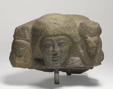  <em>Priest with Divine Standards</em>, ca. 1295-1185 B.C.E. Stone, 5 1/2 x 7 5/16 x 4 1/8 in. (14 x 18.5 x 10.5 cm). Brooklyn Museum, Charles Edwin Wilbour Fund, 71.37.1. Creative Commons-BY (Photo: Brooklyn Museum, 71.37.1_PS9.jpg)