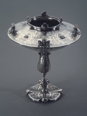 Paulding Farnham. <em>Vase</em>, ca. 1901. Silver, enamel and opals, 6 1/4 x 5 1/4 x 5 1/4 in. (15.9 x 13.3 x 13.3 cm). Brooklyn Museum, Alfred T. and Caroline S. Zoebisch Fund, 71.97. Creative Commons-BY (Photo: Brooklyn Museum, 71.97.jpg)