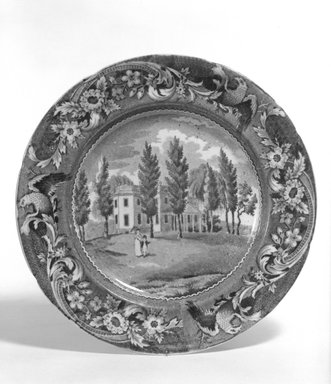  <em>Plate</em>. Transfer printed, Diam.: 7 3/4 in. (19.7 cm). Brooklyn Museum, Gift of Mrs. Ben P. Grant in memory of Dr. and Mrs. Henry Fleming Payne, 72.184.9. Creative Commons-BY (Photo: Brooklyn Museum, 72.184.9_bw.jpg)