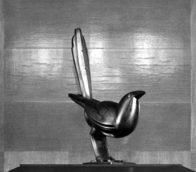 Jan Martel. <em>Figure of Magpie</em>, ca. 1930. Cast bronze, 13 1/8 x 3 1/2 x 9 1/8 in. (33.3 x 8.9 x 23.2 cm). Brooklyn Museum, Gift of Mr. and Mrs. Raymond Worgelt, 72.2.1. Creative Commons-BY (Photo: Brooklyn Museum, 72.2.1_bw.jpg)