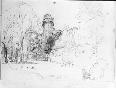 William Trost Richards (American, 1833–1905). <em>Warwick Castle</em>, September 29, 1880. Graphite on paper, Sheet: 9 15/16 x 14 in. (25.2 x 35.6 cm). Brooklyn Museum, Gift of Edith Ballinger Price, 72.32.29 (Photo: Brooklyn Museum, 72.32.29_bw.jpg)