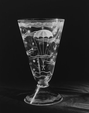 Walter Dorwin Teague (American, 1883–1960). <em>Vase</em>, ca.1933. Glass, 12 3/16 x 7 1/4 x 7 1/4 in. (31 x 18.4 x 18.4 cm). Brooklyn Museum, H. Randolph Lever Fund, 72.40.5. Creative Commons-BY (Photo: Brooklyn Museum, 72.40.5_bw.jpg)