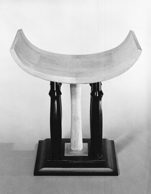 Pierre Legrain (French, 1889–1929). <em>Stool (Tabouret)</em>, ca. 1923. Wood, shagreen (likely ray skin), laquer, gilding, 22 × 21 × 12 in. (55.9 × 53.3 × 30.5 cm). Brooklyn Museum, Purchased with funds given by an anonymous donor, 73.142. Creative Commons-BY (Photo: Brooklyn Museum, 73.142_bw_SL3.jpg)