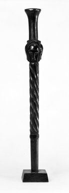 Baule. <em>Staff or Flywhisk Handle</em>, late 19th-early 20th century. Wood, length: 19 3/4 in. (50.2 cm). Brooklyn Museum, Gift of Dr. and Mrs. Abbott A. Lippman, 73.154.6. Creative Commons-BY (Photo: Brooklyn Museum, 73.154.6_bw.jpg)