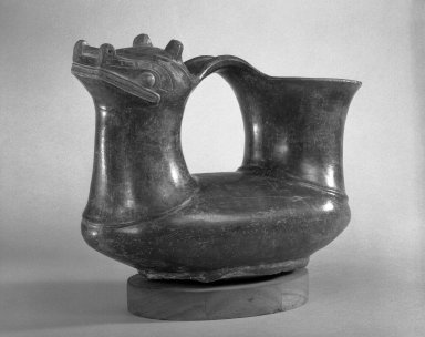 Tairona. <em>Double Spouted Jaguar Effigy Vessel</em>, 1000-1550. Ceramic, 8 5/8 in. (21.9 cm). Brooklyn Museum, Gift of Mr. and Mrs. Richard P. Valelly, 73.156.3. Creative Commons-BY (Photo: Brooklyn Museum, 73.156.3_bw.jpg)