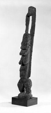 Dogon. <em>Standing Figure with Arms Raised</em>, 11th-15th century. Wood, sacrificial organic material, 1 3/4 x 2 1/2 x 3 1/4 in. (42.5 x 6.3 x 8.2 cm). Brooklyn Museum, Gift of Gaston T. de Havenon, 73.179.11. Creative Commons-BY (Photo: Brooklyn Museum, 73.179.11_bw.jpg)