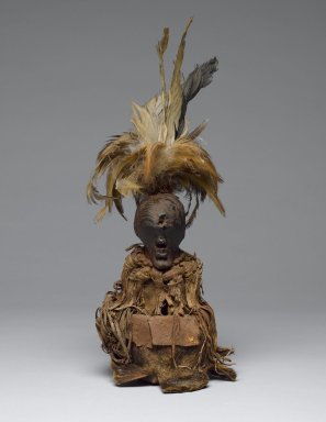 Songye. <em>Power Figure (Nkishi)</em>, late 19th or early 20th century. Wood, hide, fur, fabric, feathers, pigment, 13 in. (33 cm). Brooklyn Museum, Gift of Gaston T. de Havenon, 73.179.13. Creative Commons-BY (Photo: Brooklyn Museum, 73.179.13_front_PS6.jpg)