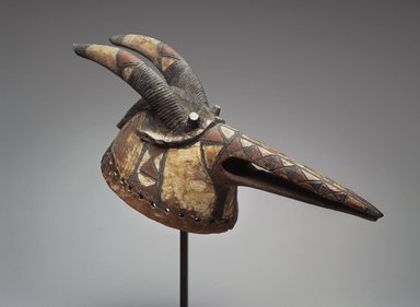 Mossi. <em>Wan-pesego Mask</em>, late 19th or early 20th century. Wood, paint, resinous material, 6 1/2 x 5 x 21 1/4 in. (16.5 x 15.2 x 54 cm). Brooklyn Museum, Gift of Gaston T. de Havenon, 73.179.6. Creative Commons-BY (Photo: Brooklyn Museum, 73.179.6_edited_version.jpg)