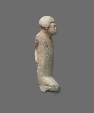 Egyptian. <em>Bound Nubian Prisoner</em>, ca. 1979-1801 B.C.E. Limestone, 4 7/16 x 1 3/4 x 1 3/8 in. (11.3 x 4.5 x 3.5 cm). Brooklyn Museum, Charles Edwin Wilbour Fund, 73.23. Creative Commons-BY (Photo: Brooklyn Museum, 73.23_view1_PS9.jpg)