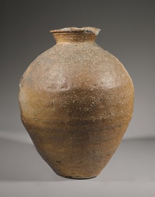  <em>Large Grain Storage Jar</em>, 14th century. Stoneware with natural ash glaze, Shigaraki ware, 20 x 16 in. (50.8 x 40.6 cm). Brooklyn Museum, Frank L. Babbott Fund, 73.32. Creative Commons-BY (Photo: Brooklyn Museum, 73.32_PS6.jpg)